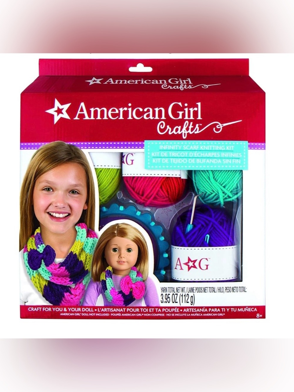 American Girl NIB Matching Infinity Scarf Knitting Sealed Crafting Kit Ages 8+